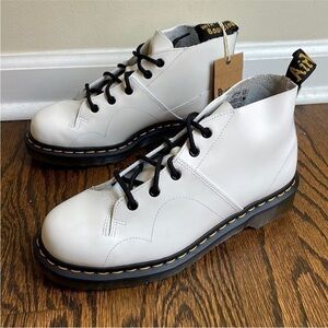 NWT Dr Martens Church Smooth Leather Monkey Boots White Women’s 9